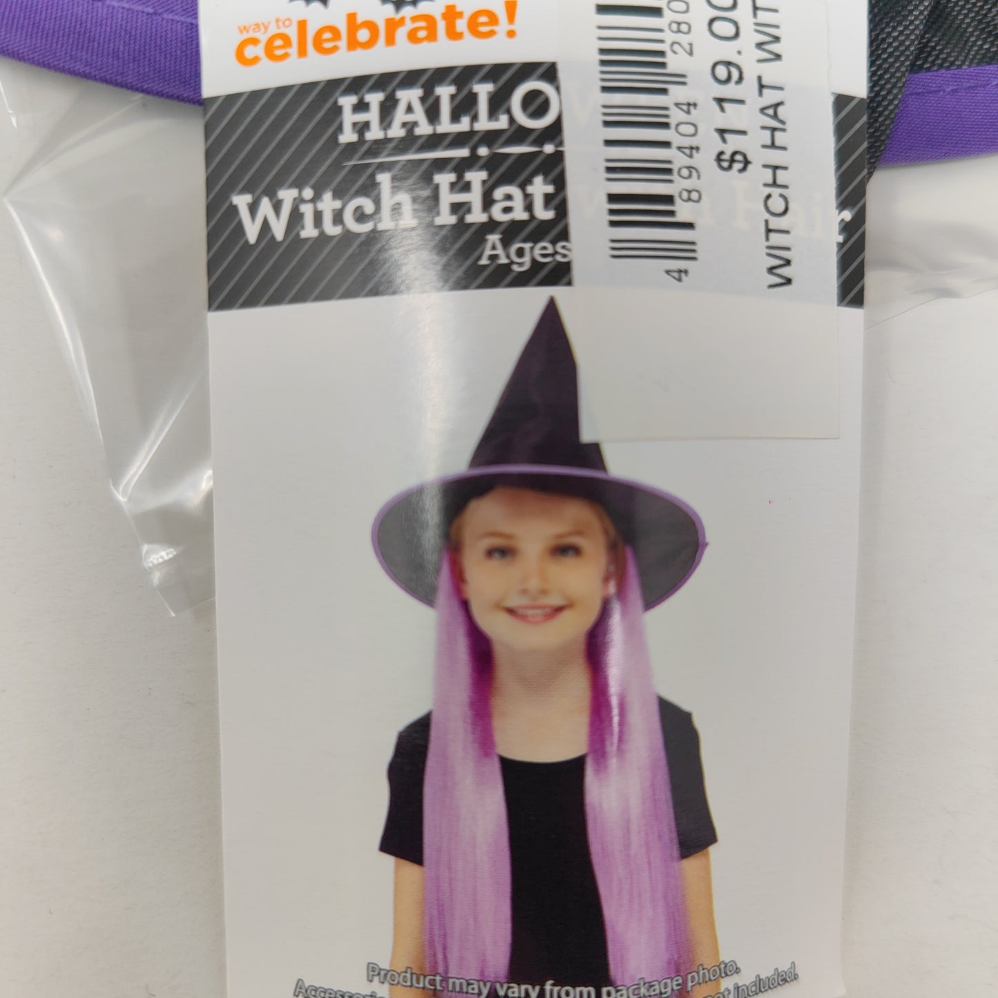 WITCH HAT WITH HAIR