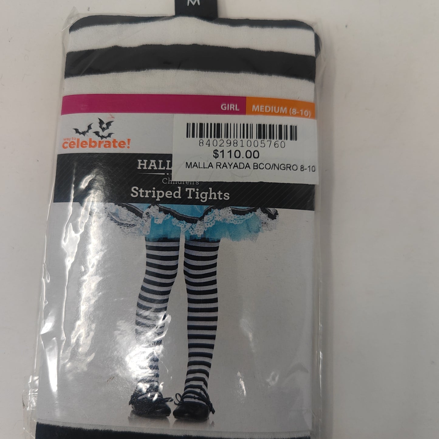 MALLA RAYADA BCO/NGRO