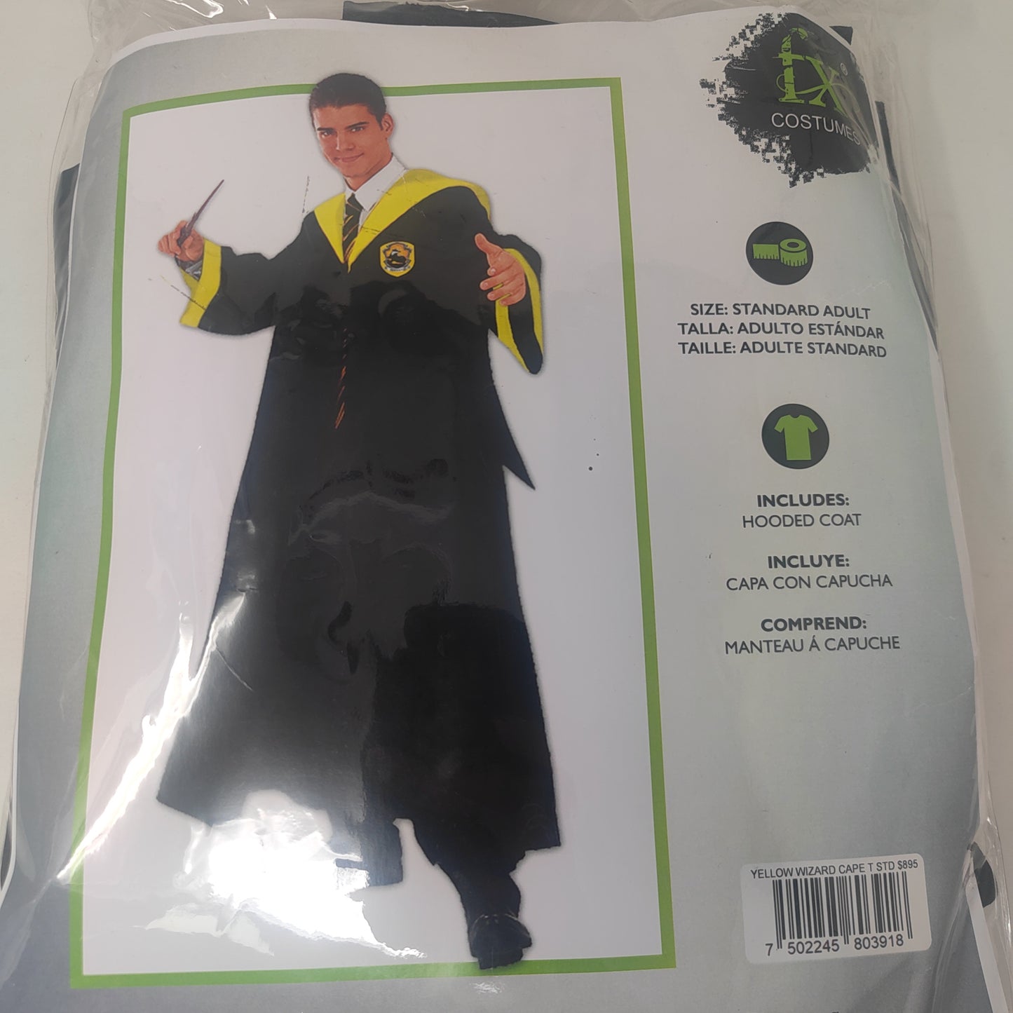 YELLOW WIZARD CAPE ADLT T-STD