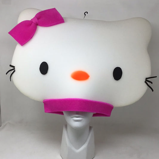 Sombrero espuma gato blanco