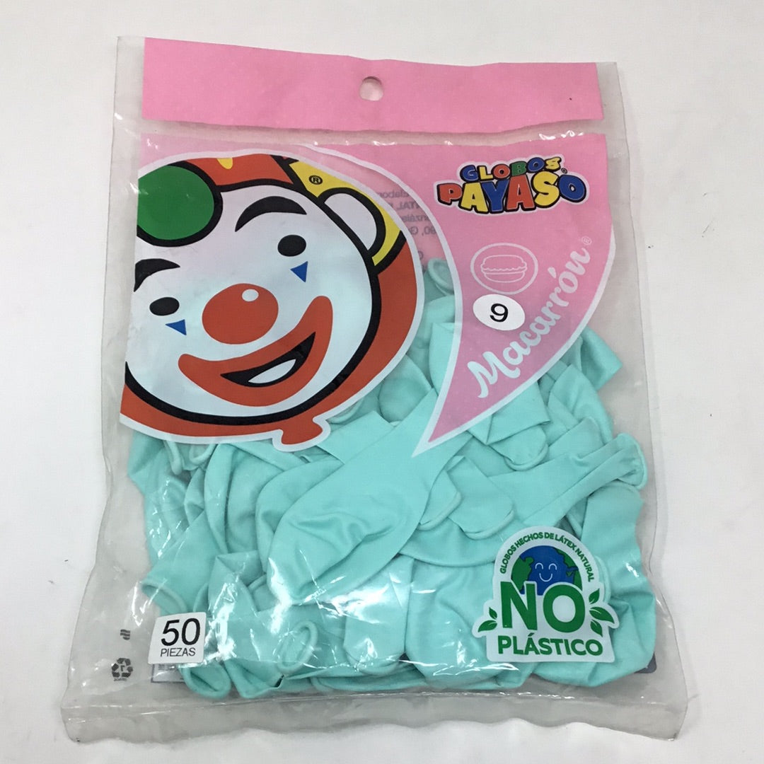 Globo payaso macarrón 9 50pz