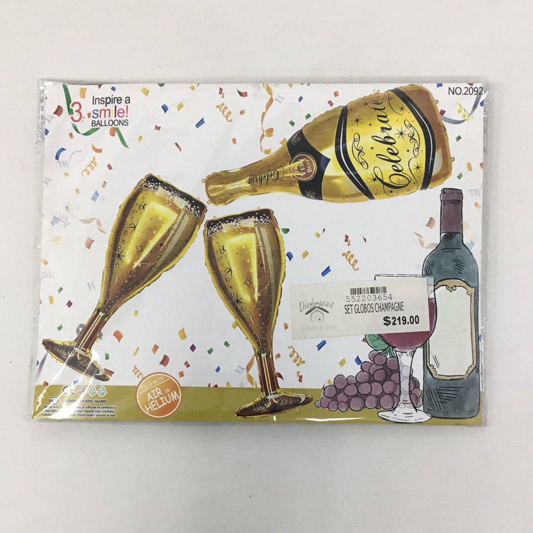 Set globos champagne