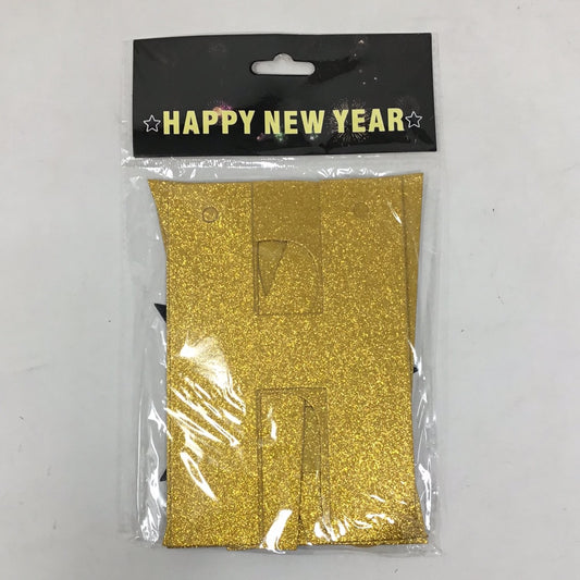 Letrero año nuevo brillos dorado