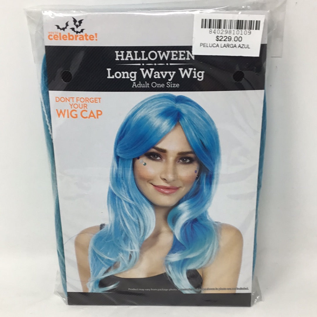 PELUCA LARGA AZUL