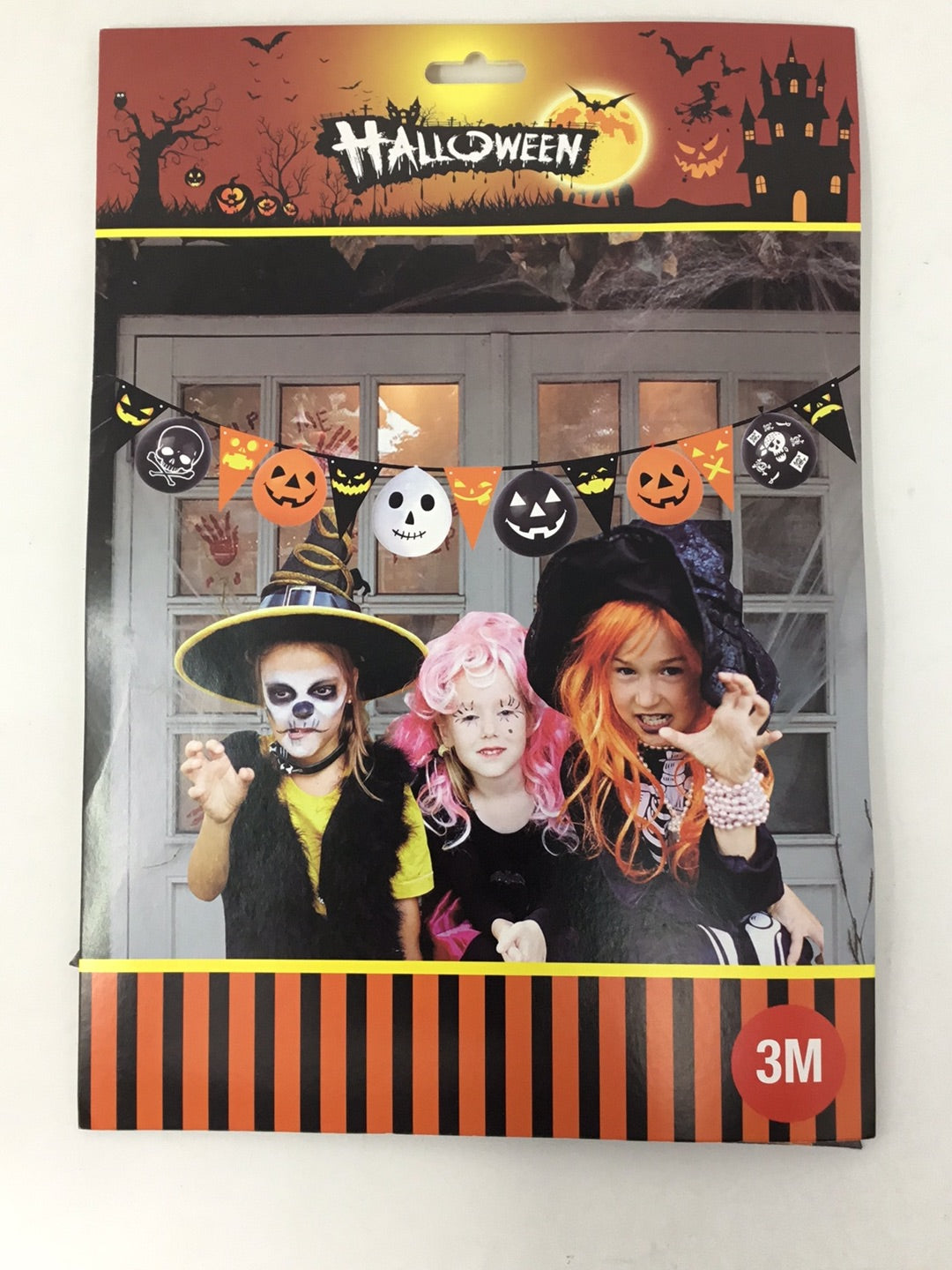 Banderín triángulos y globos Halloween