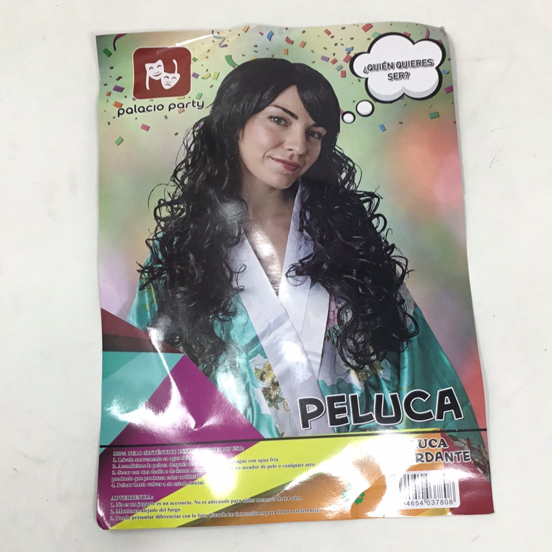 Peluca larga negra palacio