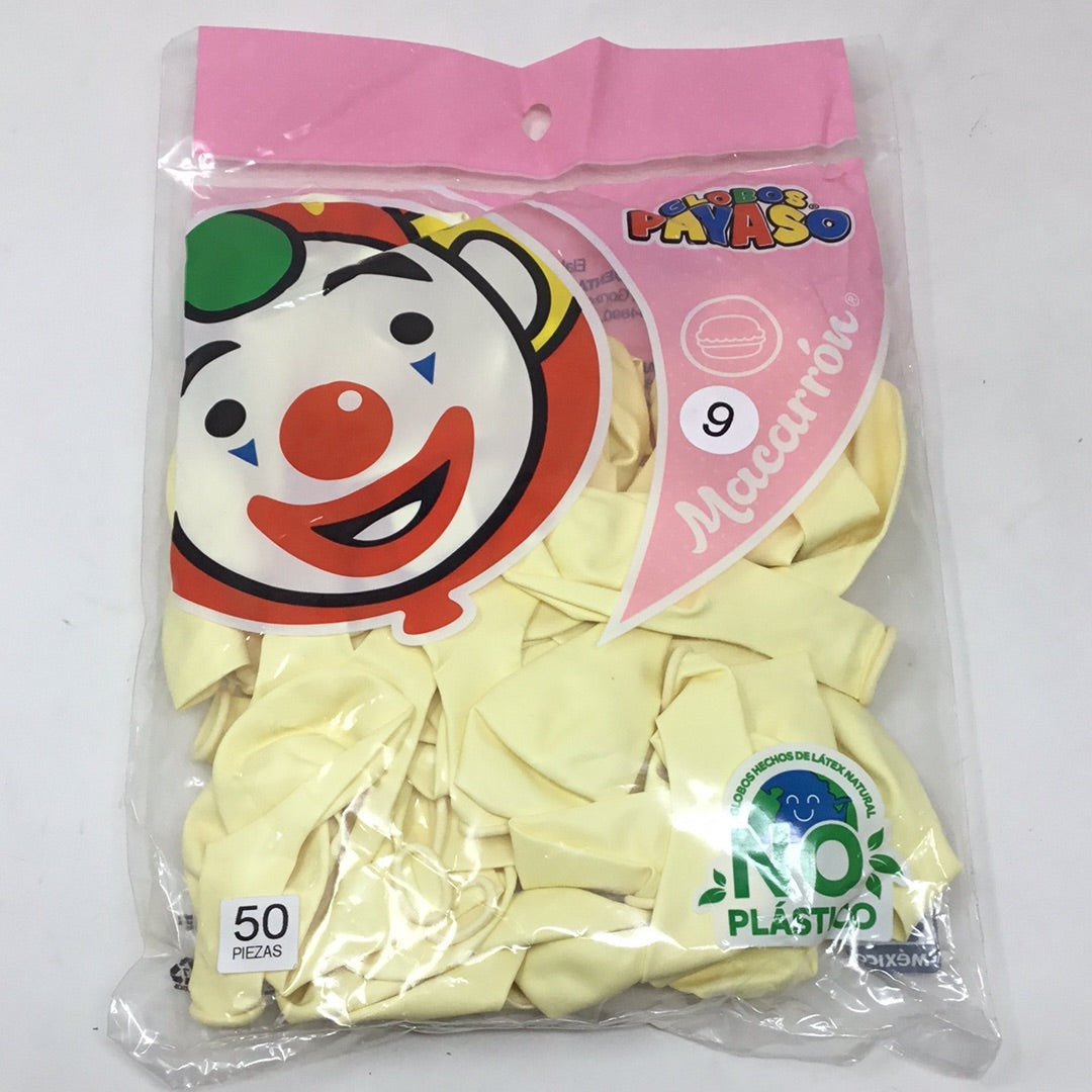 Globo payaso macarrón 9 50pz