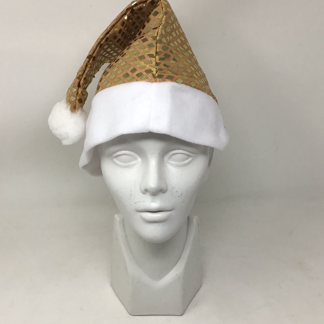 Gorro de santa metalico dorado