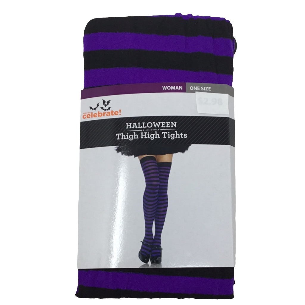 MEDIAS ALTAS RAYAS MORADO
