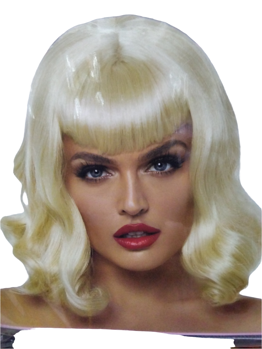 Retro bang Curly Bob wig
