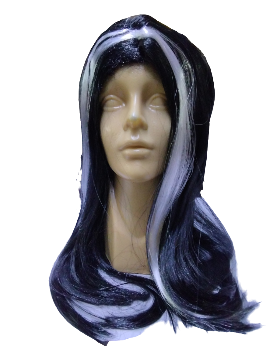 Peluca lacia blanco/negro