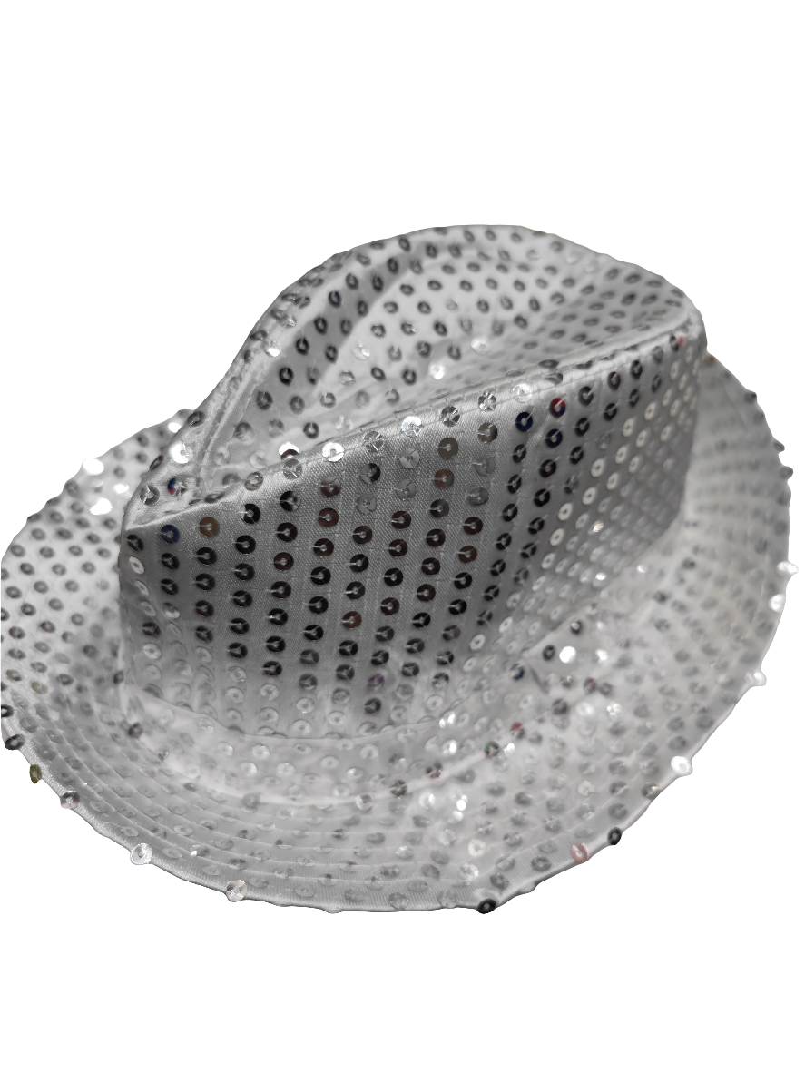Gorro Lentejuela Blanco/Plata