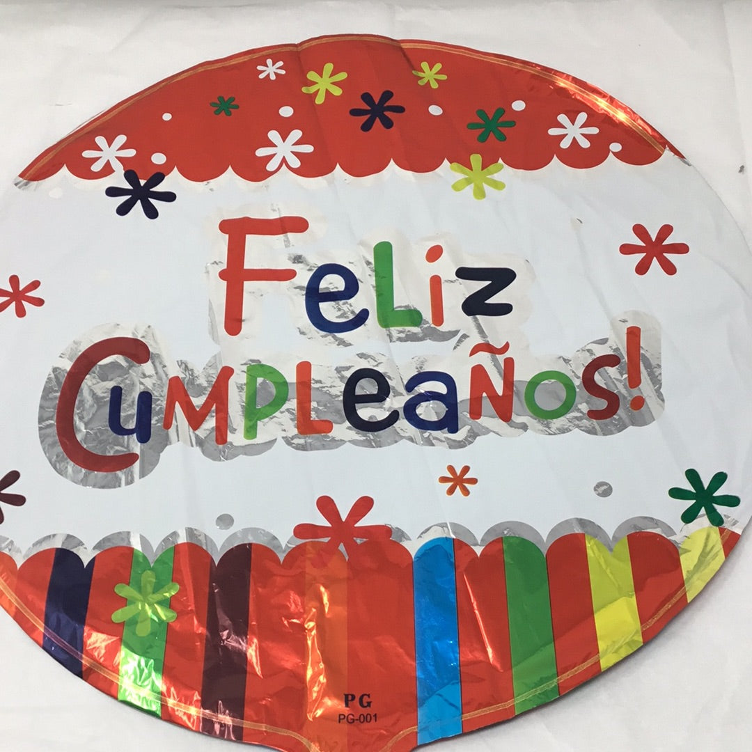 Globo cumpleaños rojo copos