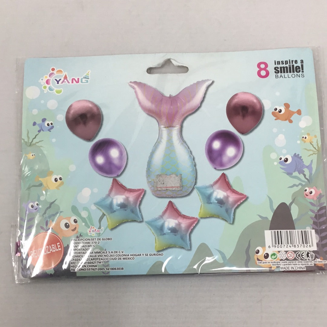 Globos kit de sirena 8pz