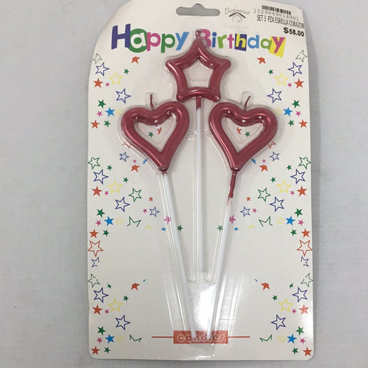 Velas set 3 pza estrella corazon