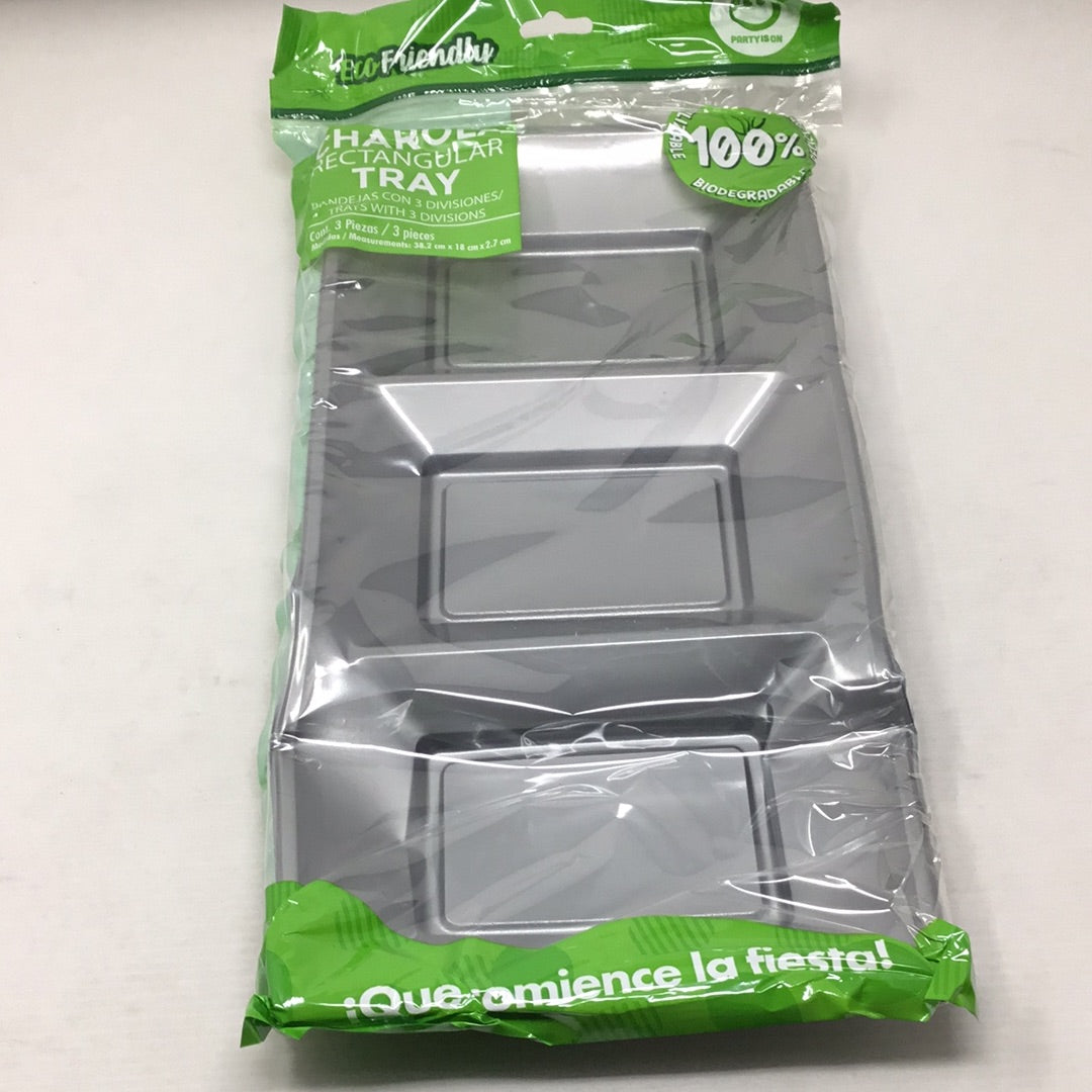 Charola rectangular 3pz