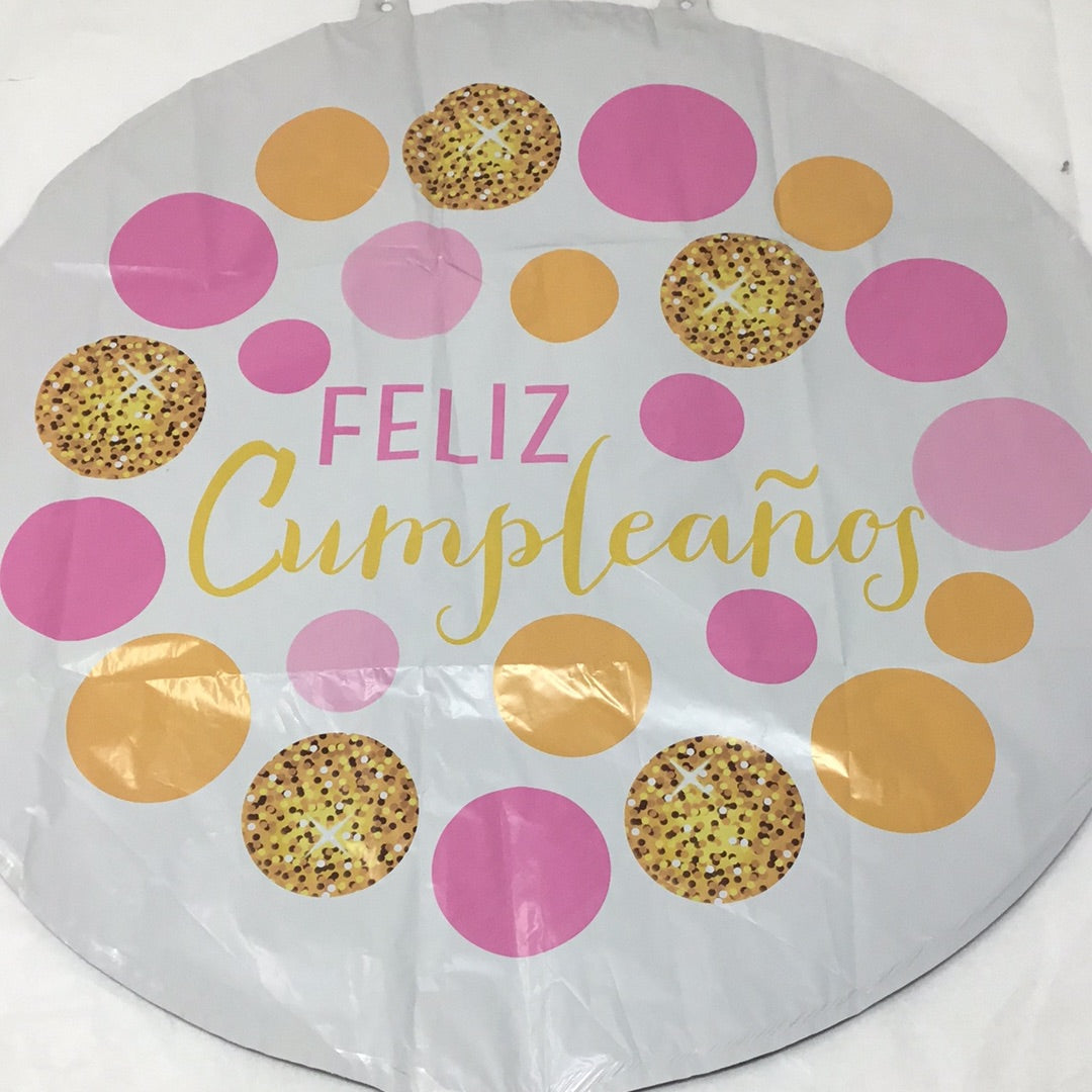 Globo cumpleaños blanco esferas