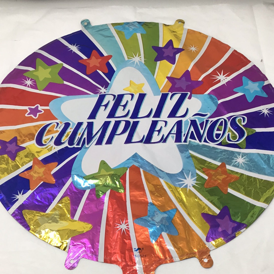 Globo cumpleaños colores estrellas