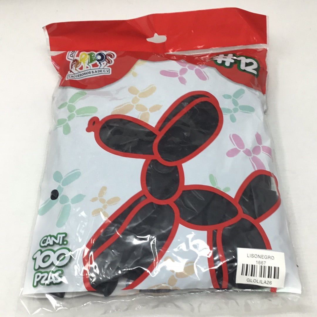 Globo latex #12 negro 100pz