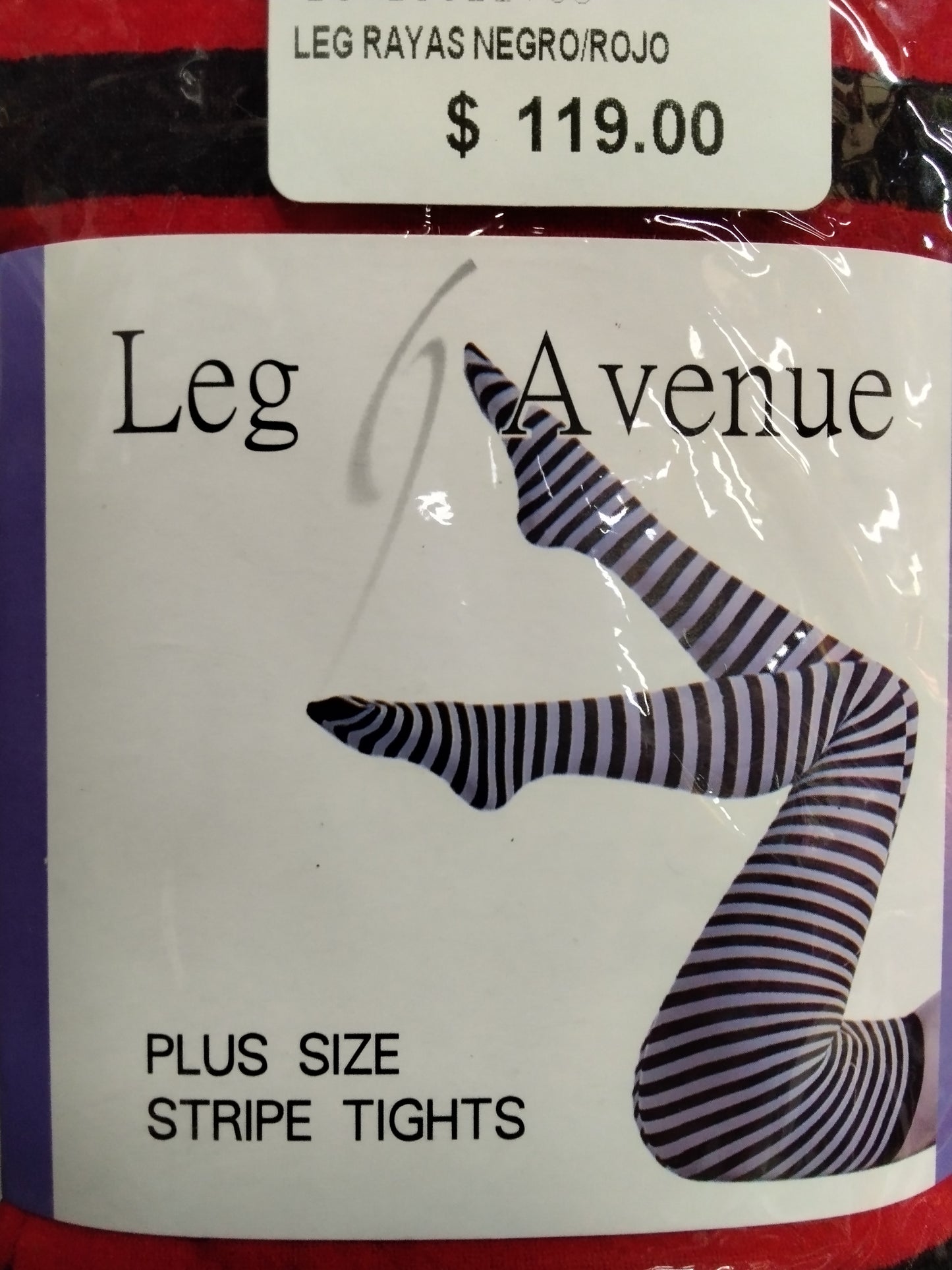 Leg rayas negro/rojo