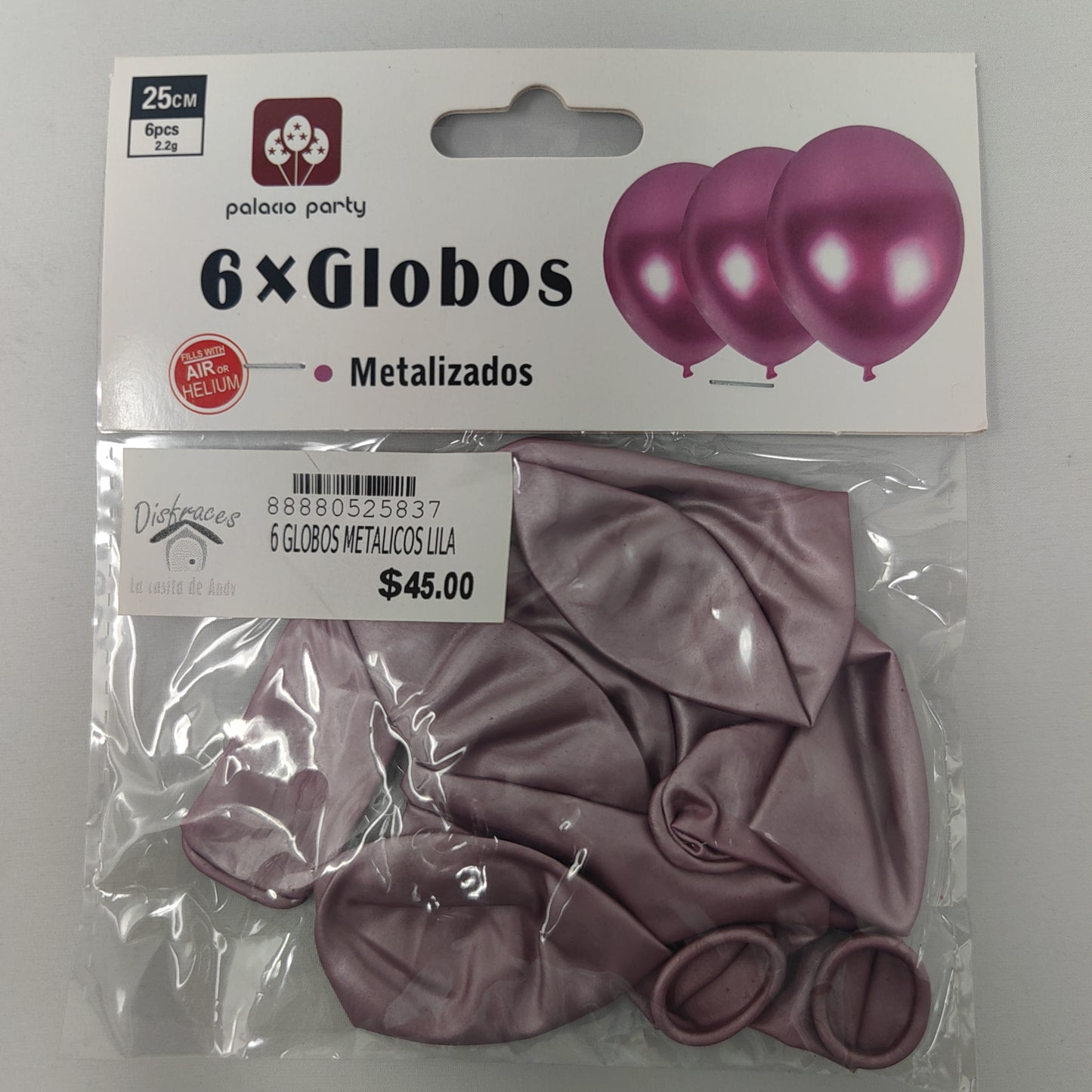 Globos metálicos 6 piezas