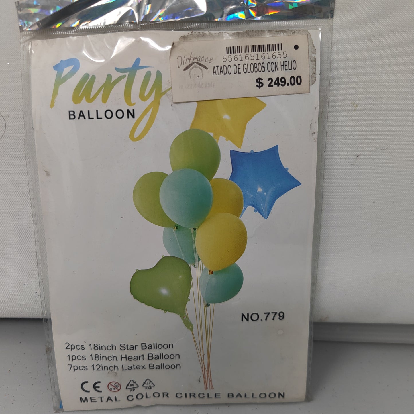 Atado de globos con helio