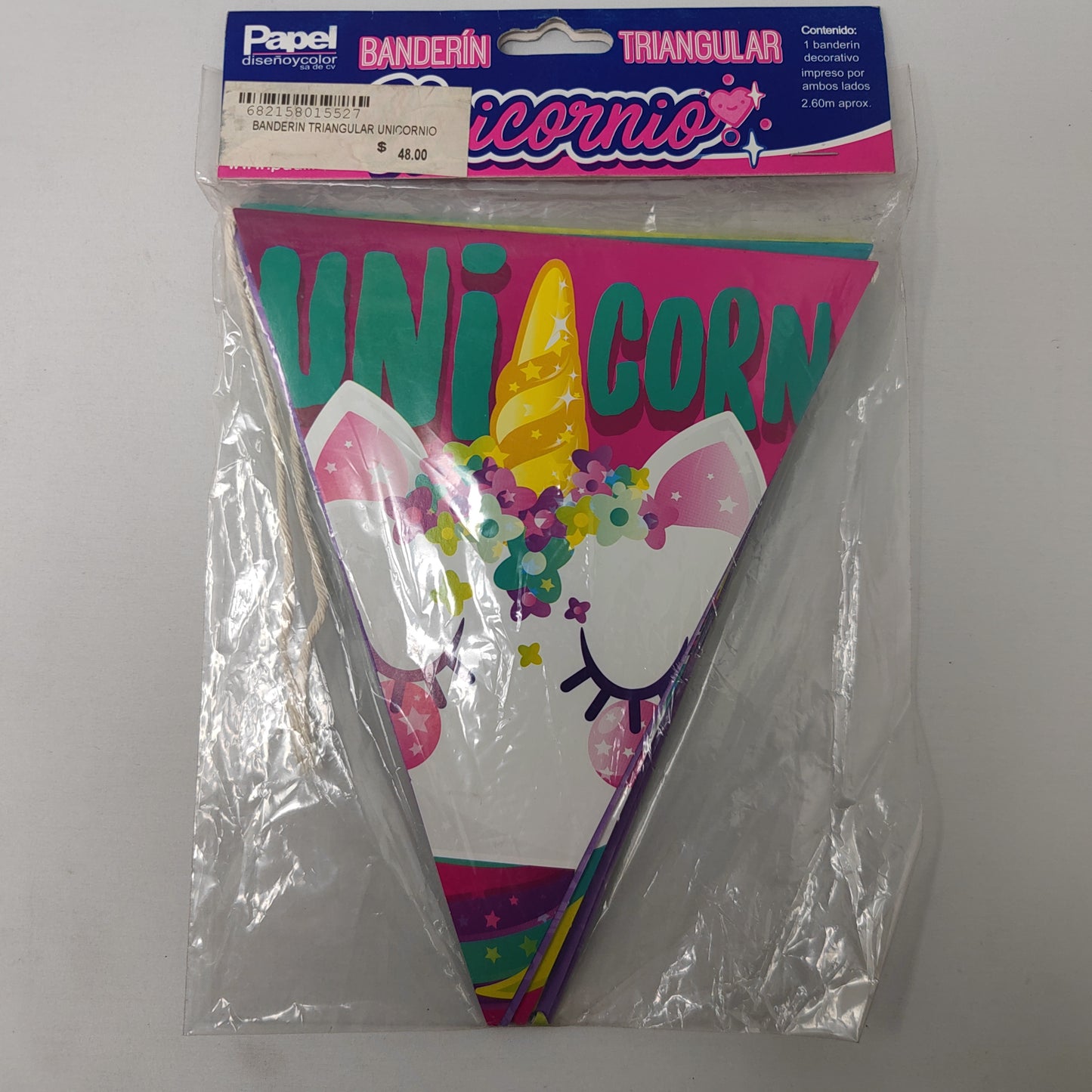 Banderin triangular unicornio