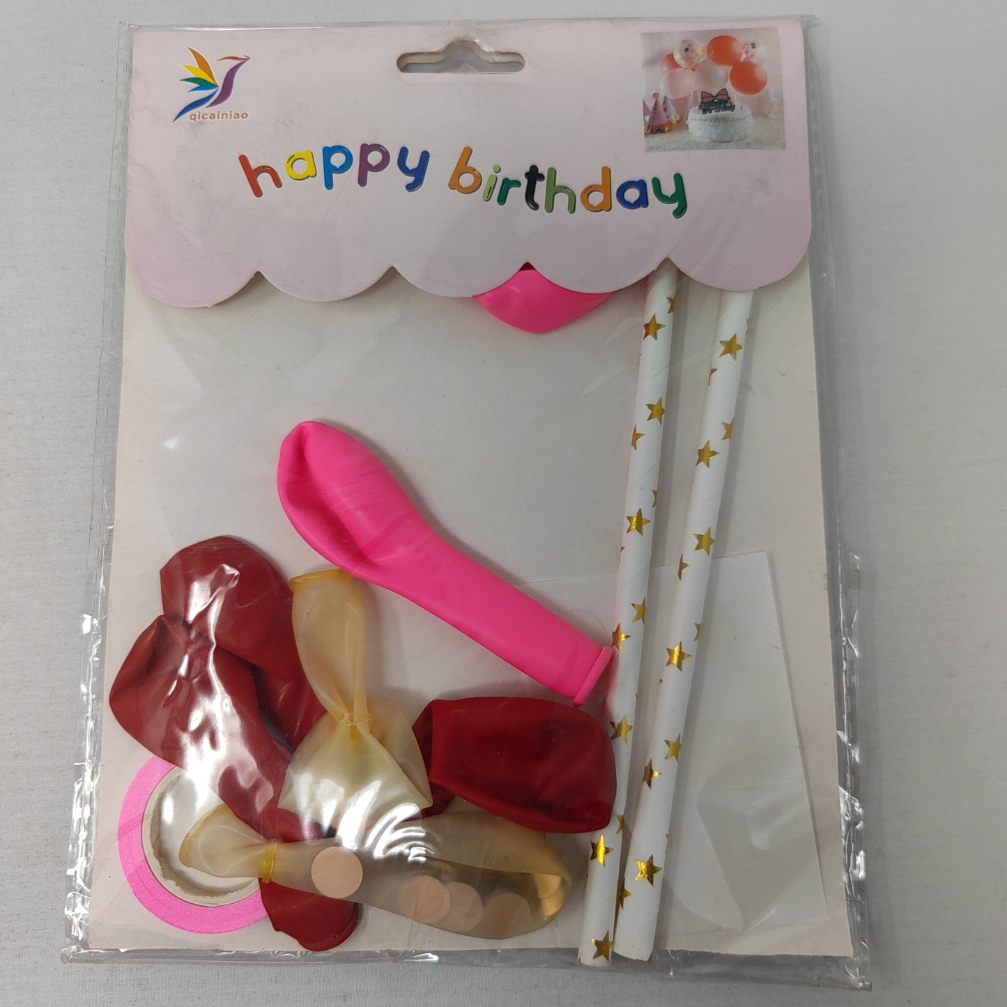 Topper pastel globos 7pza