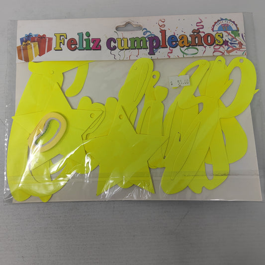 Letrero feliz cumpleaños fluorecente