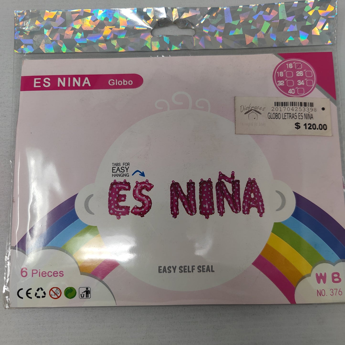 Globo letra es niña