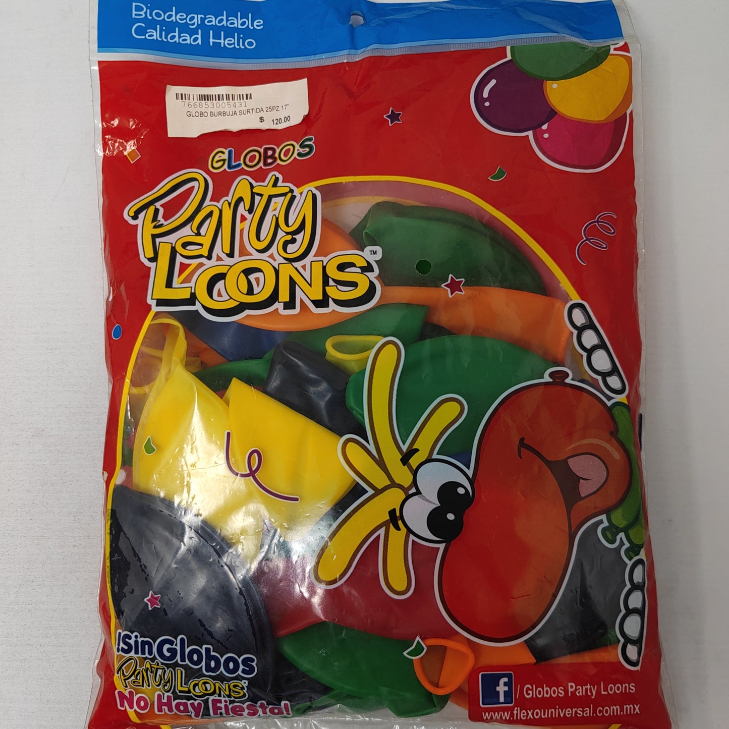 Globo burbujas surtidas 25pz 17”