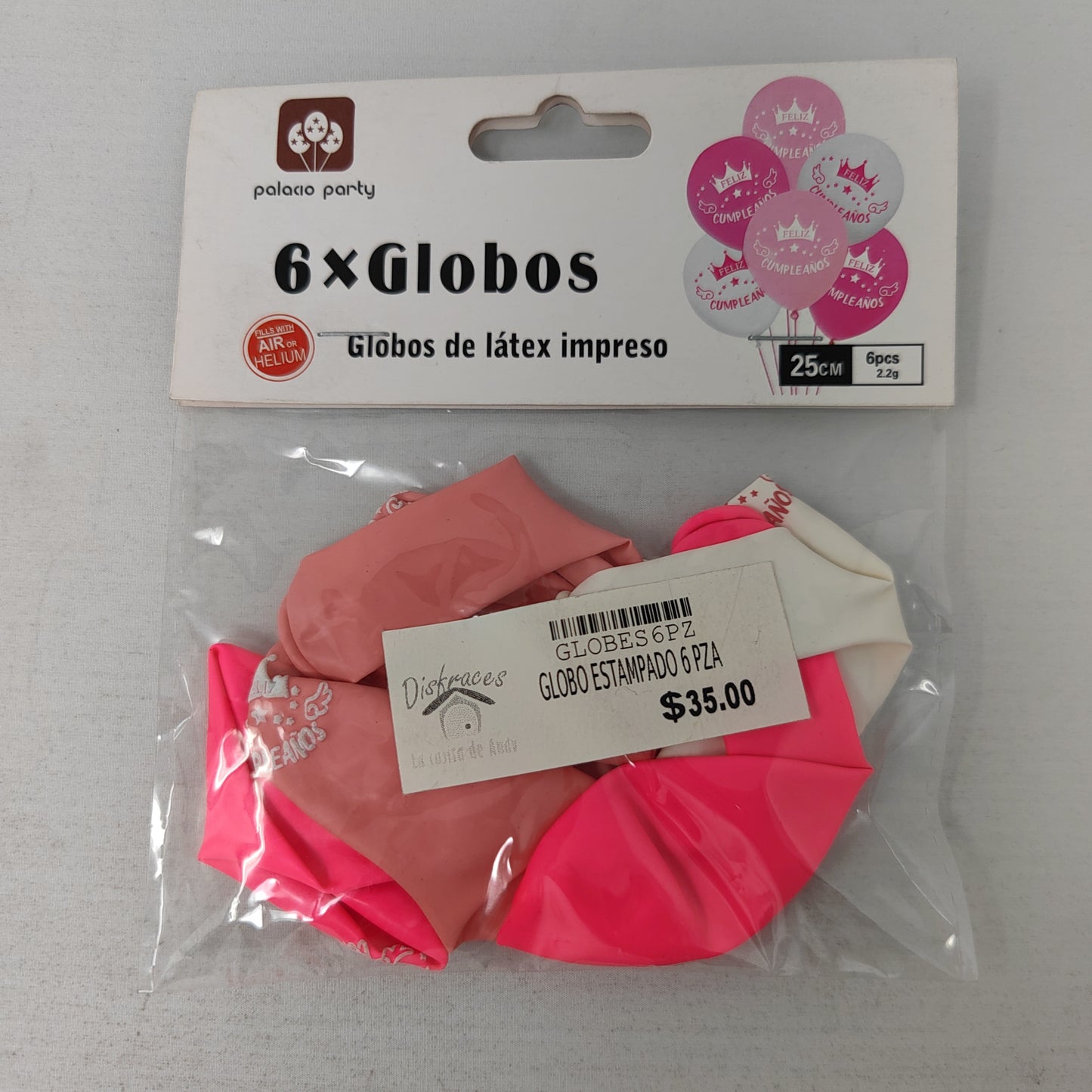 Globo estampado 6 pza