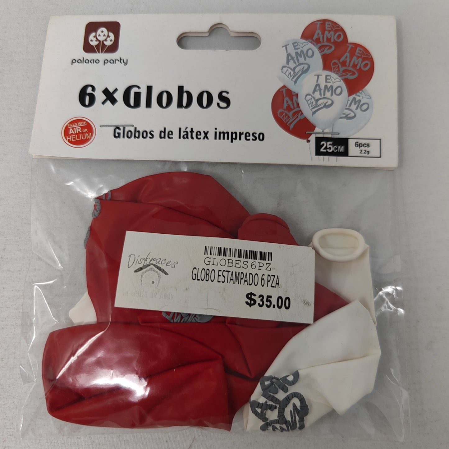 Globo estampado 6 pza