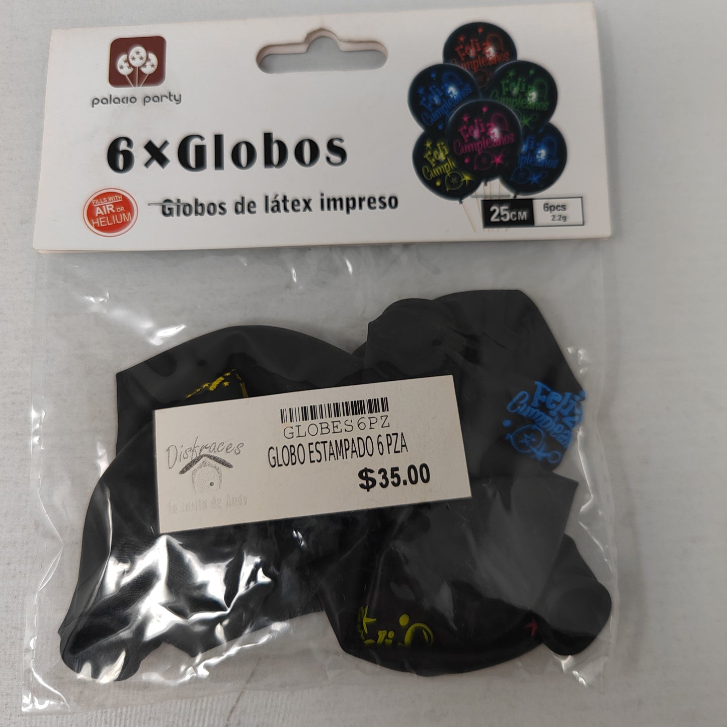 Globo estampado 6 pza