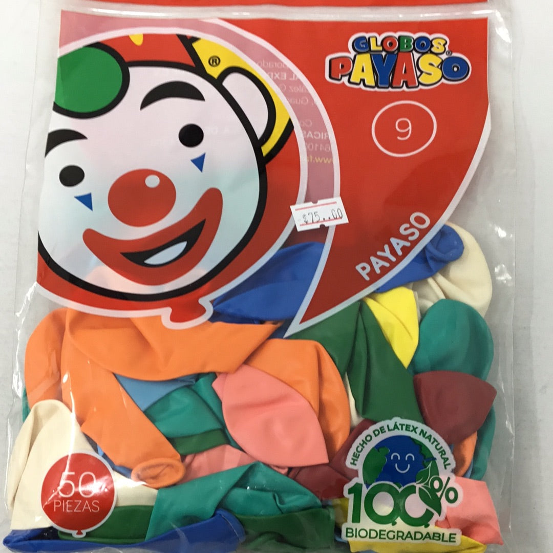 Globo payaso #9 50PZ