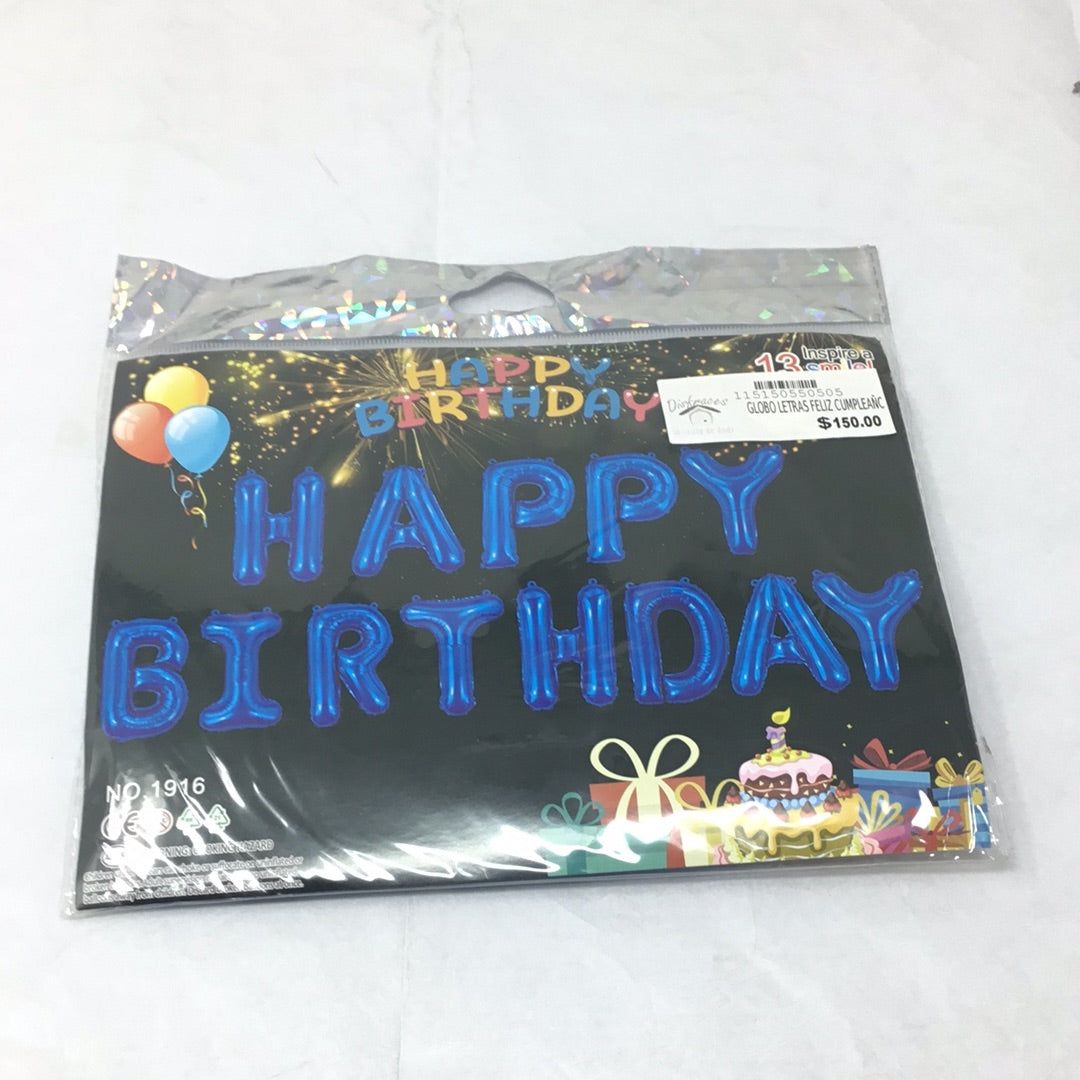 Globo letras happy birthday