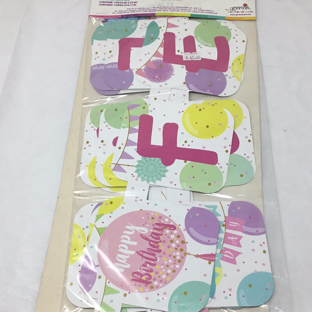 Letrero feliz globos