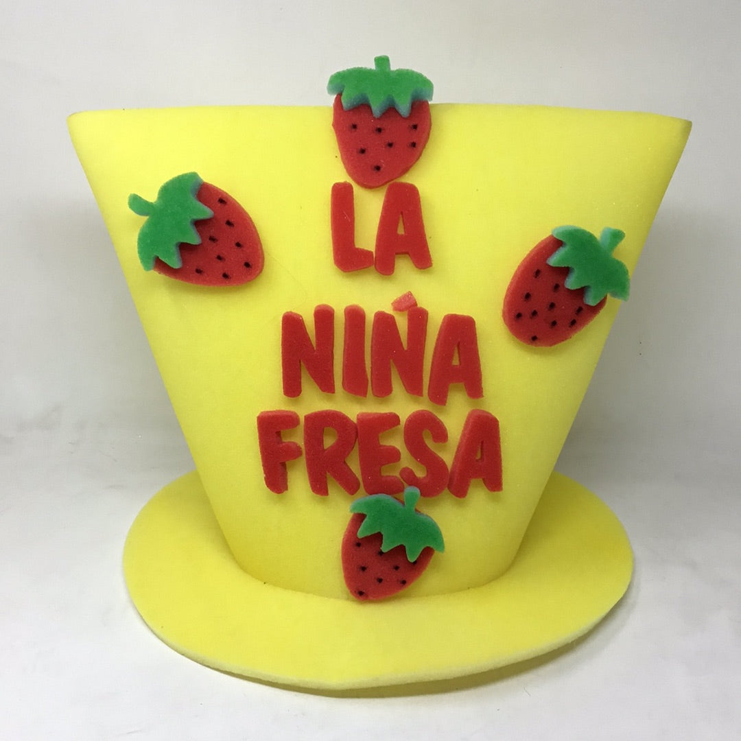 Sombrero espuma niña fresa