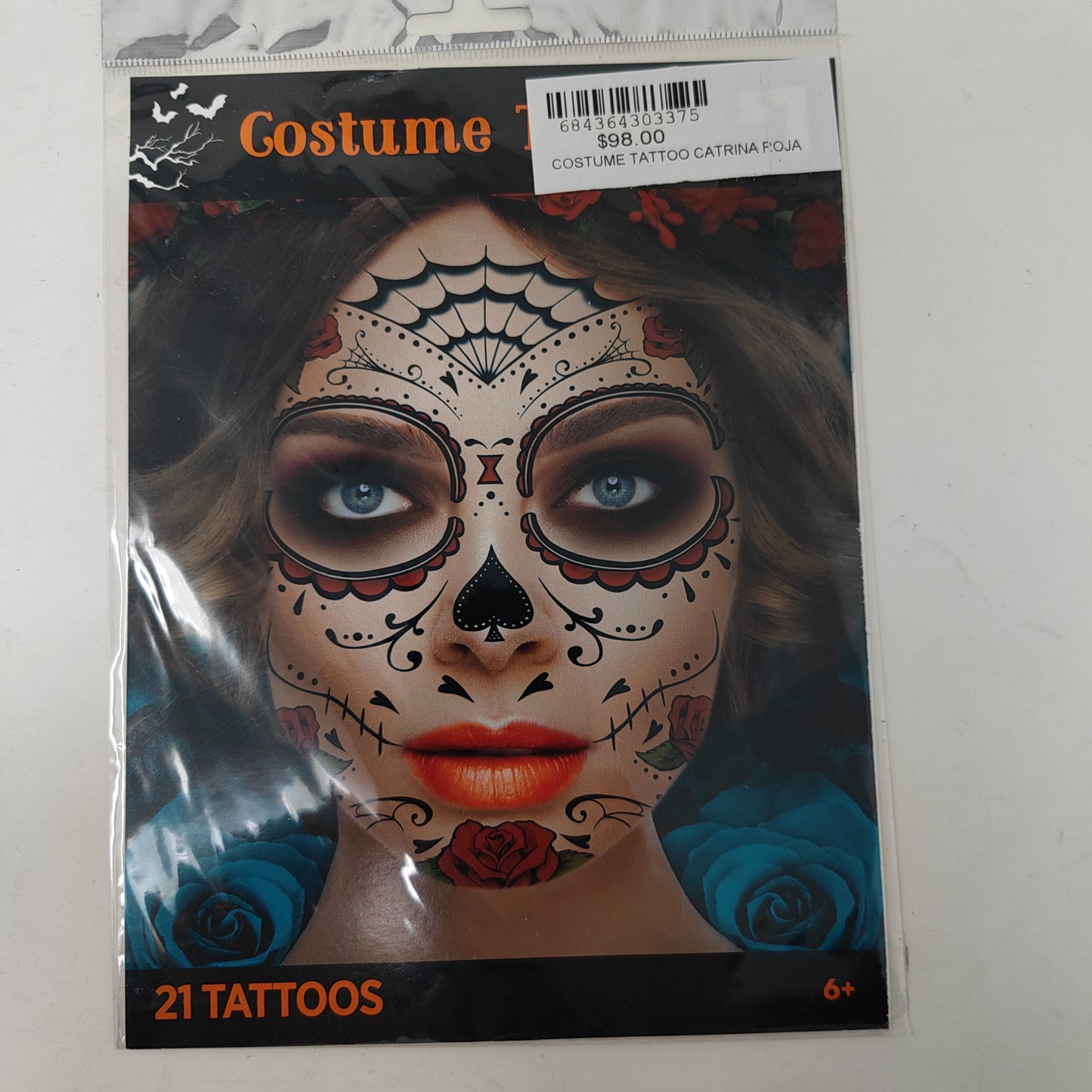 COSTUME TATTOO CATRINA ROJA