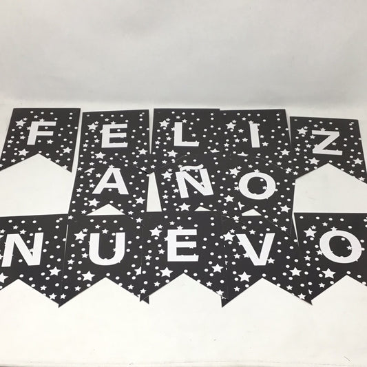 Banderín feliz año estrellas