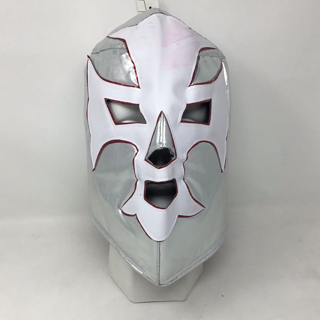 Máscara de luchador plata cruz
