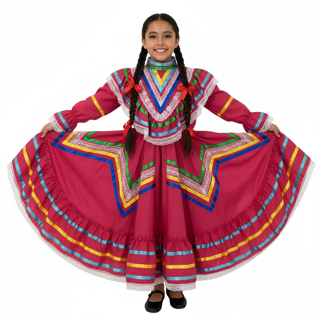 Vestido Jalisco rosa