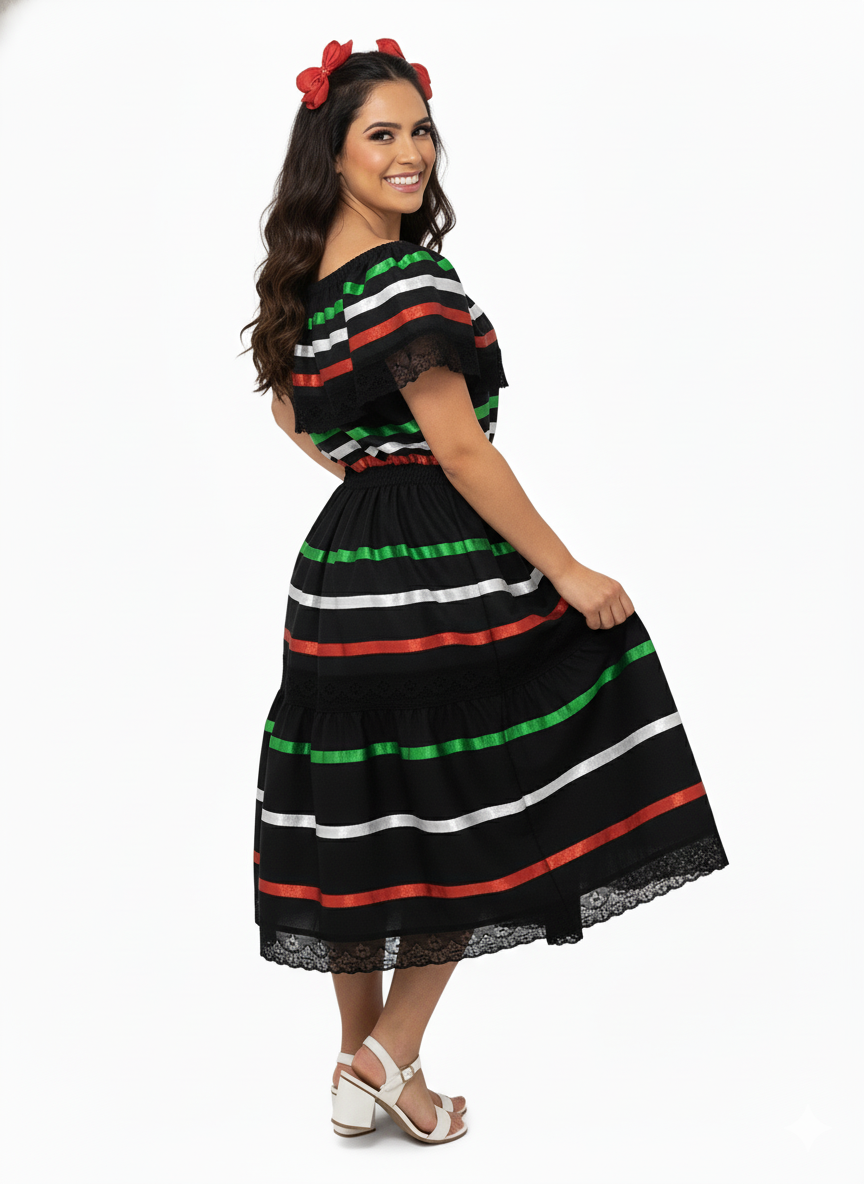 Vestido Tricolor Negro AD