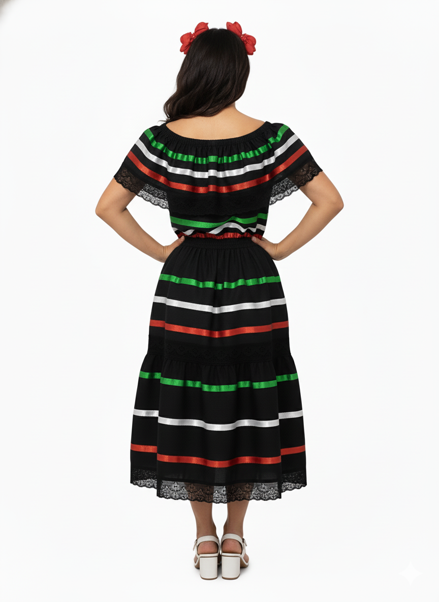 Vestido Tricolor Negro AD