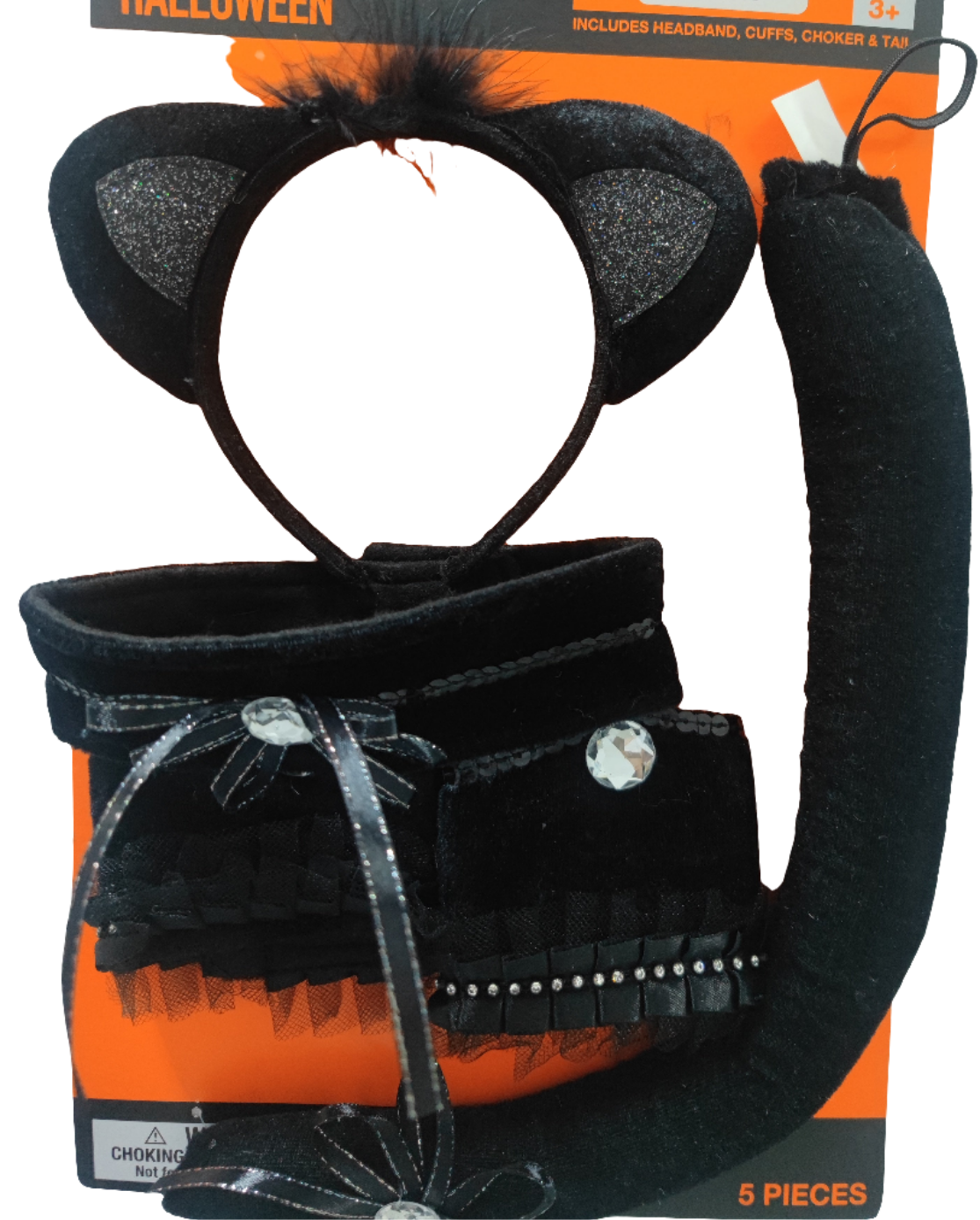 Black cat headband adult