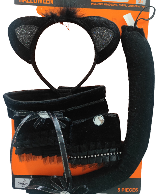 Black cat headband adult