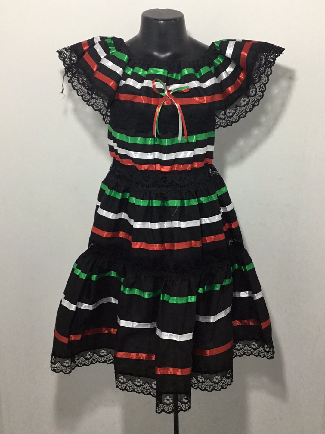 Vestido tricolor negro adulto