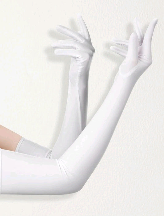 Guantes extra largos blancos