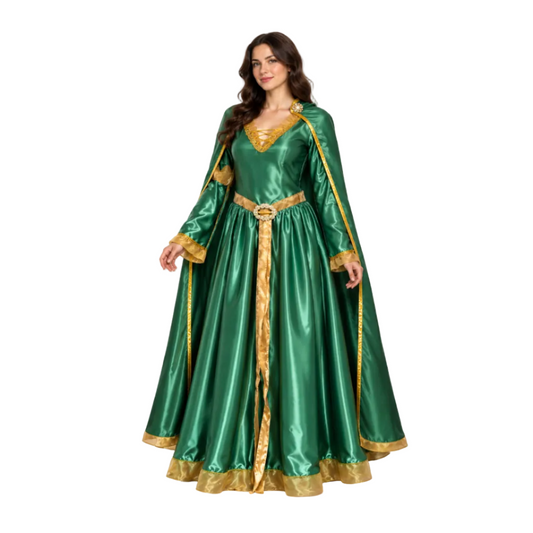Princesa con capa verde