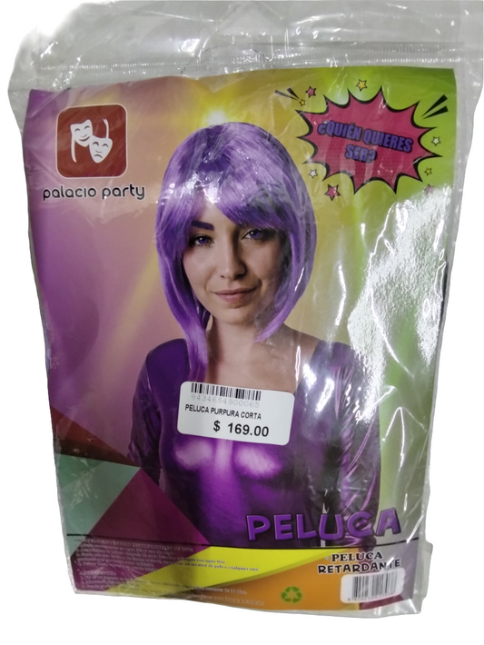 peluca corta purpura
